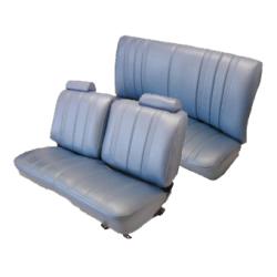 78-83 Malibu Split Top Bench Front and Rear Seat Covers with Head Rest Covers in Leather